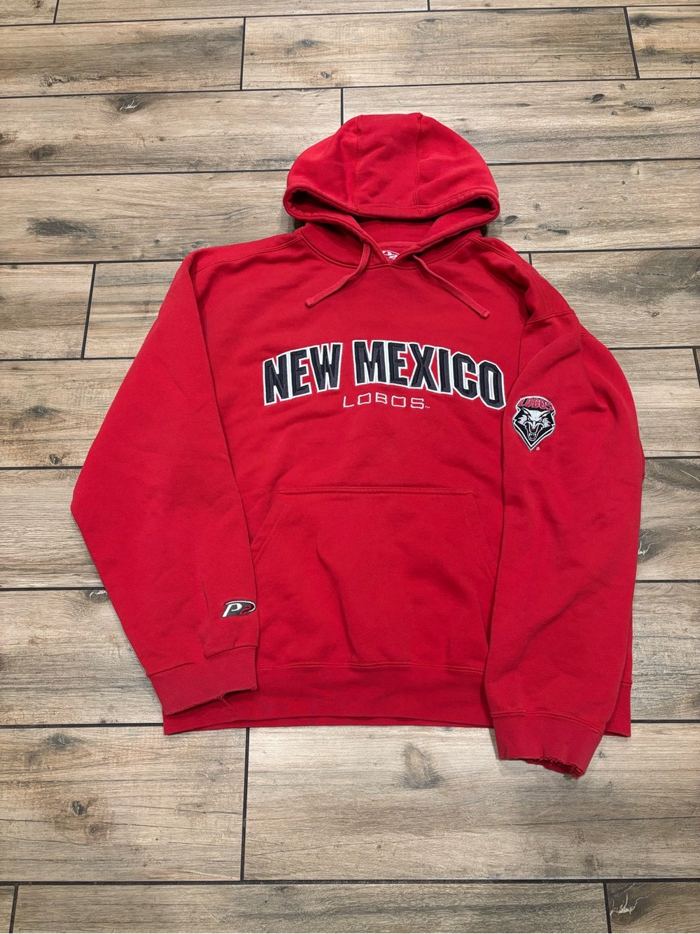 Y2K Pro Player University of New Mexico Lobos Red Hoodie Sweatshirt Size M